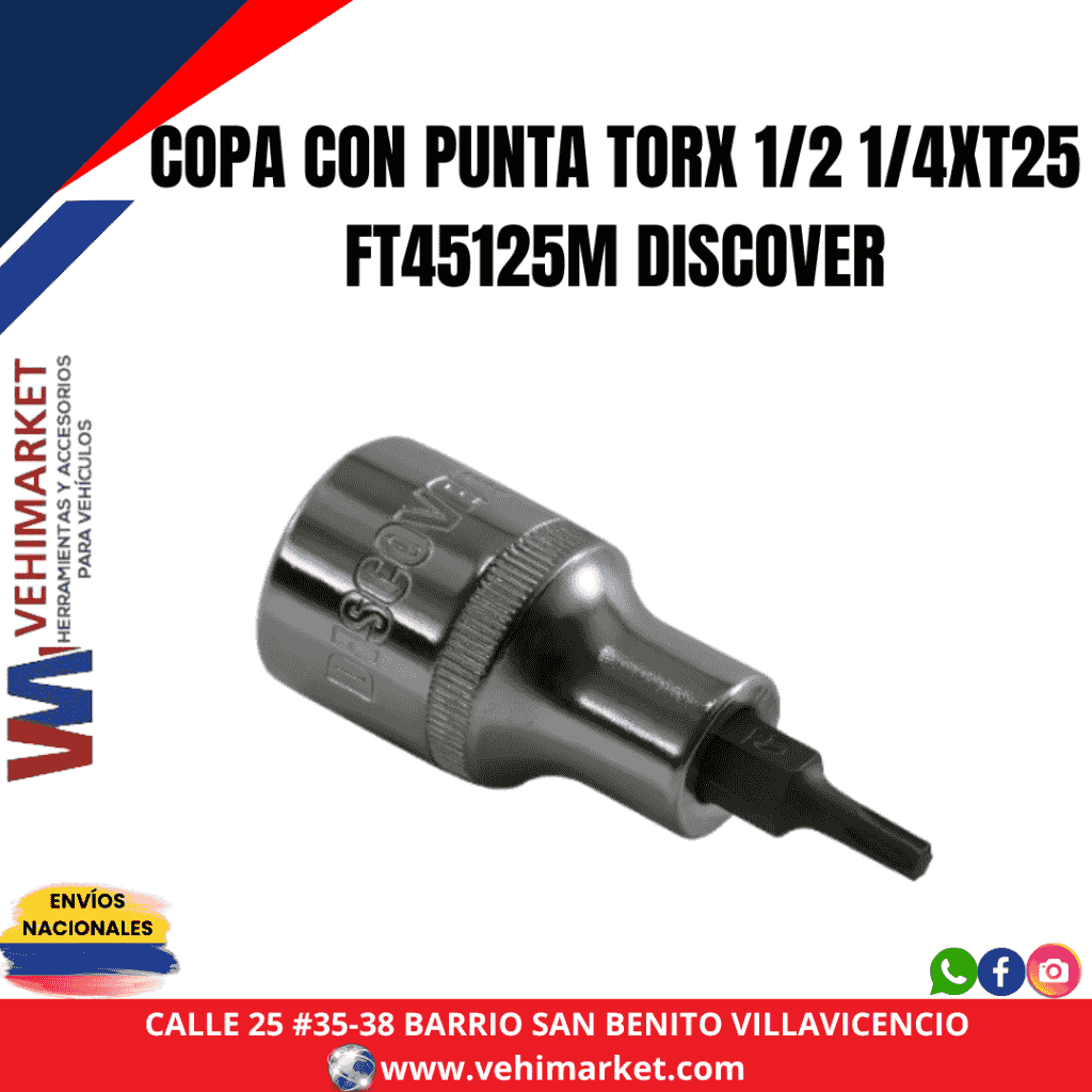COPA CON PUNTA TORX 1/2 1/4XT25 FT45125M DISCOVER