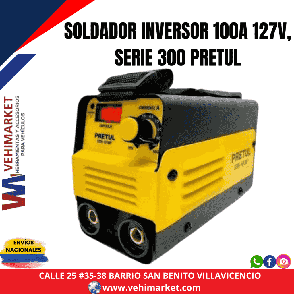 SOLDADOR INVERSOR 100A 127V, SERIE 300 PRETUL