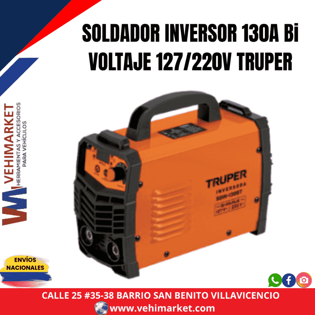 SOLDADOR INVERSOR 130A Bi VOLTAJE 127/220V TRUPER