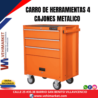 CARRO DE HERRAMIENTAS 4 CAJONES METALICO TRUPER
