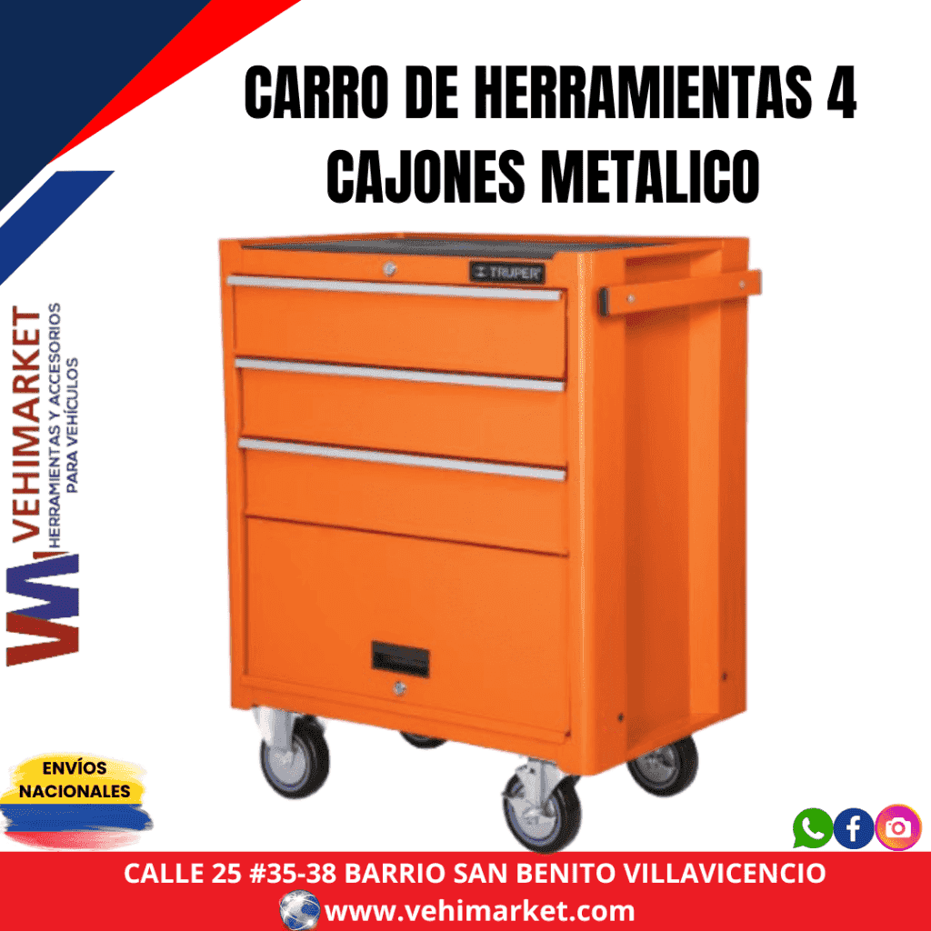CARRO DE HERRAMIENTAS 4 CAJONES METALICO TRUPER