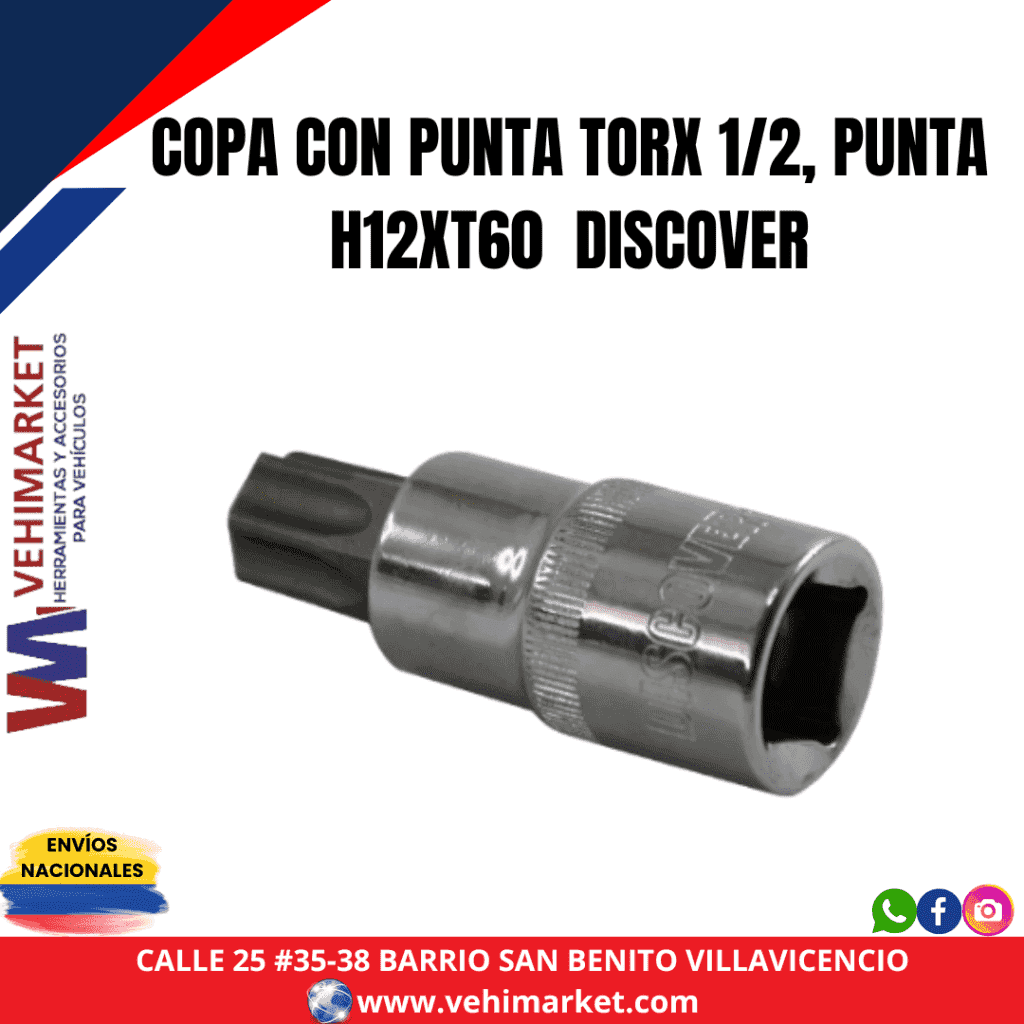 COPA CON PUNTA TORX 1/2, PUNTA H12XT60 DISCOVER