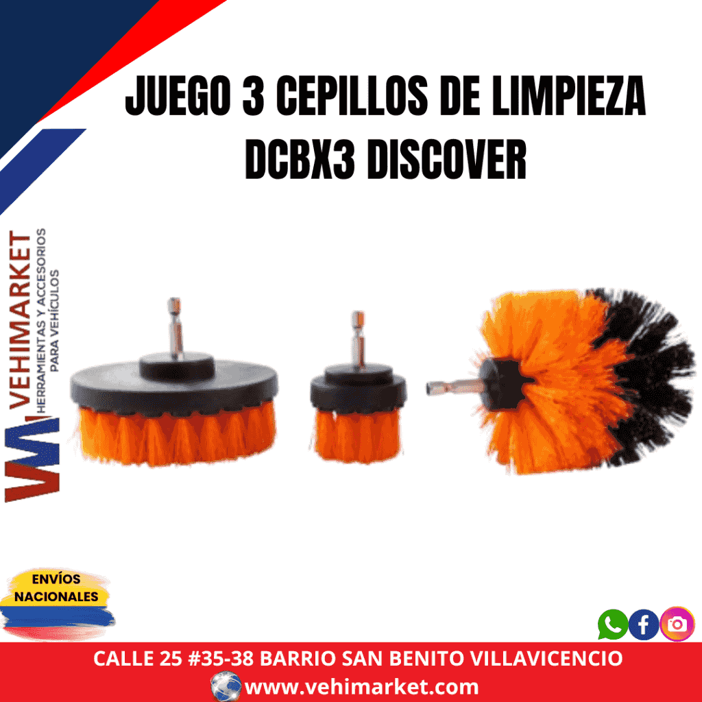 JUEGO 3 CEPILLOS DE LIMPIEZA DCBX3 DISCOVER